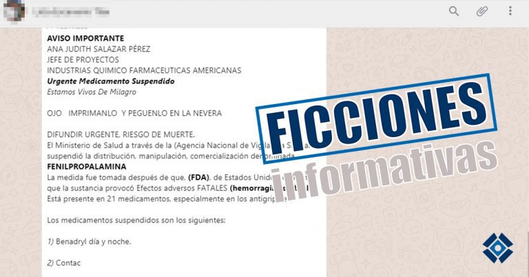 FALSO: mensaje de “Antigripales comerciales” causantes de muerte
