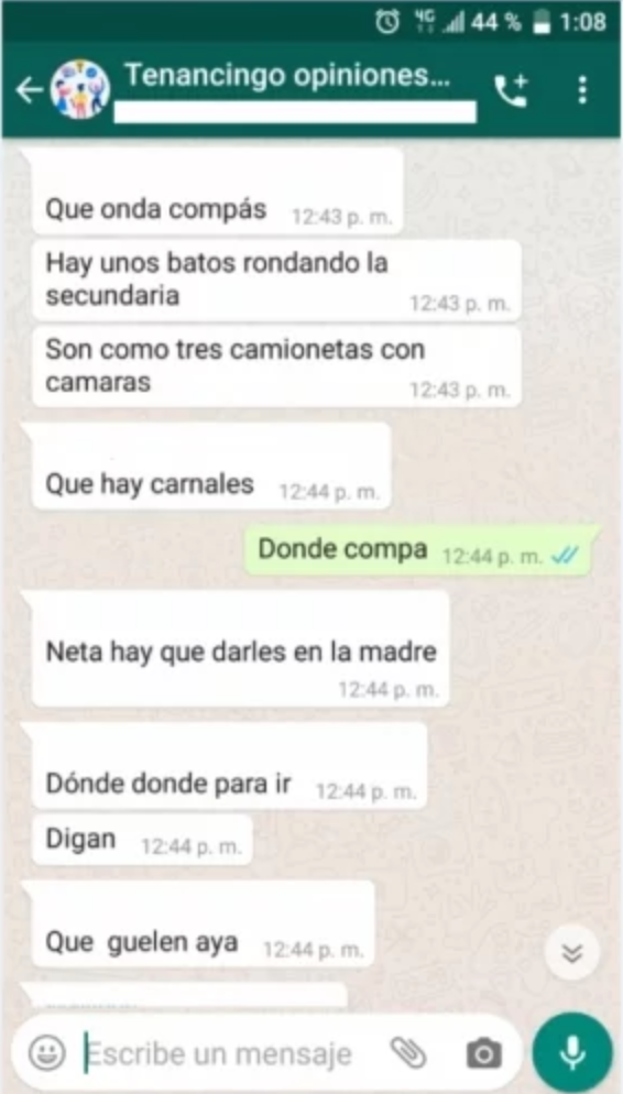 Filtran chats de vecinos en Tenancingo que planean linchar a periodistas de Fox News 1 Captura de Pantalla 2020 02 05 a las 21.01.55