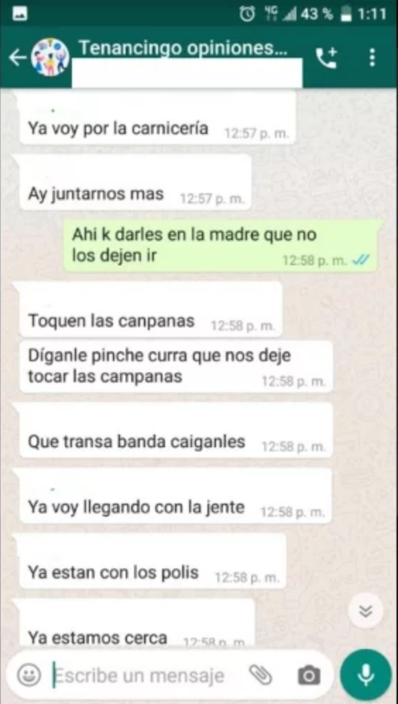 Filtran chats de vecinos en Tenancingo que planean linchar a periodistas de Fox News 3 Captura de Pantalla 2020 02 05 a las 21.02.14
