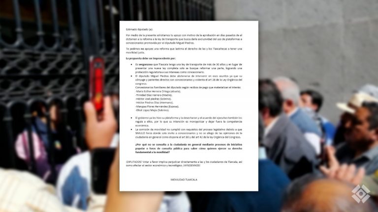Diputados ignoraron carta que conductores y usuarios llevaron a Congreso