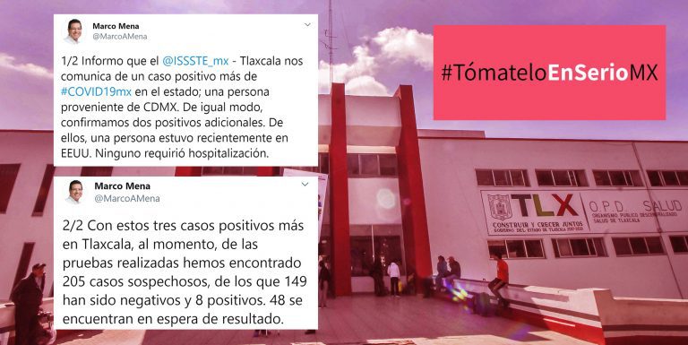 Ninguno de los 8 casos de Covid-19 en Tlaxcala ha requerido hospitalización