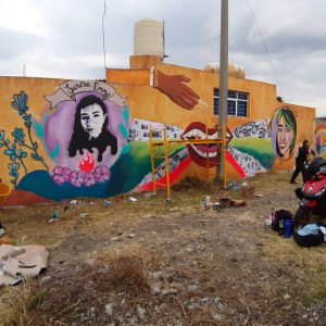 Realizan mural en Apizaco inspirado en Sandra Emma y Daniela Muñoz