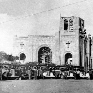 Foto de 1936: Apizaco, Tlaxcala a medio construir luego de la Revolución