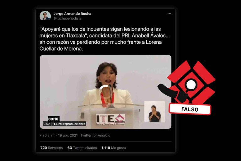 Anabell Ávalos Zempoalteca-Falso-Verificaciones-Fact checking-Elecciones 2021