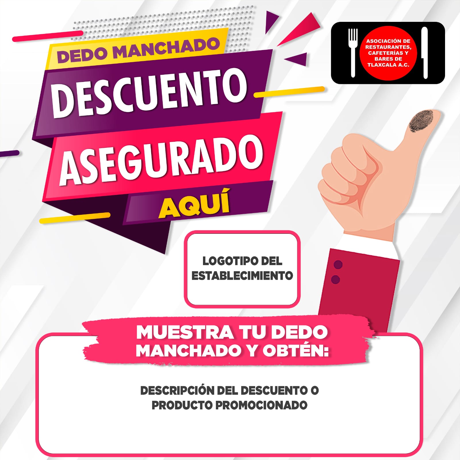 Así se pondrán guapas las empresas de Tlaxcala con quienes voten 1 empresas-elecciones 2021-Tlaxcala-dedo manchado-Coparmex-Canirac-restaurantes-bares-cafeterías