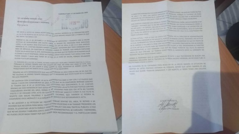 Denuncian acoso y maltrato en Secretaria de MyT de Tlaxcala