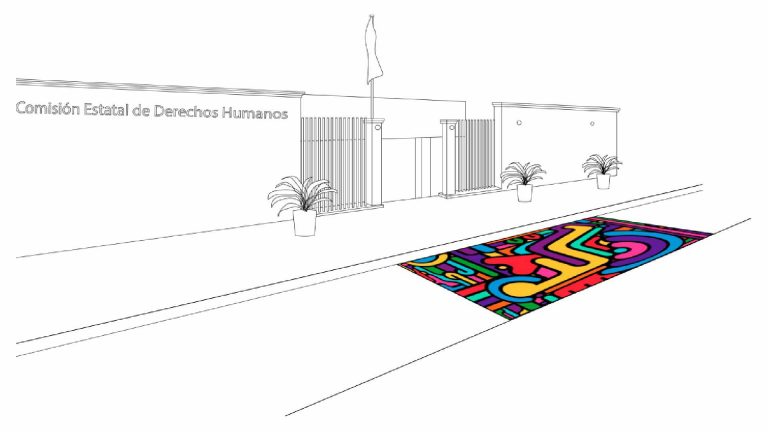 Mayagrafía, estilo del grafitti conmemorativo en la Comisión Estatal de Derechos Humanos