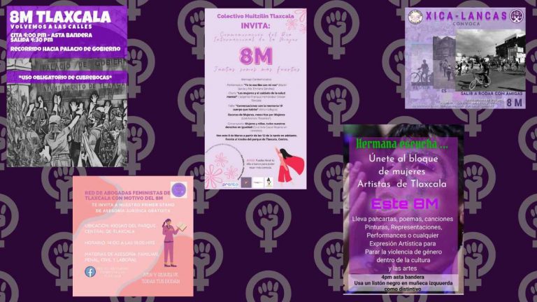 Actividades de diversas y colectivas este 8M en Tlaxcala