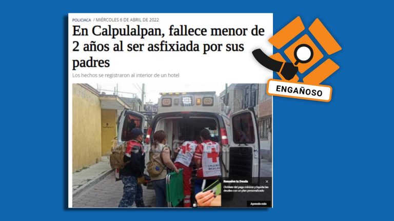 La muerte de la menor no fue provocada por sus padres: Engañoso