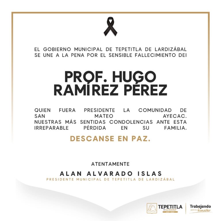 Por complicaciones de salud fallece Presidente de comunidad de San Mateo Ayecac, en Tepetitla.