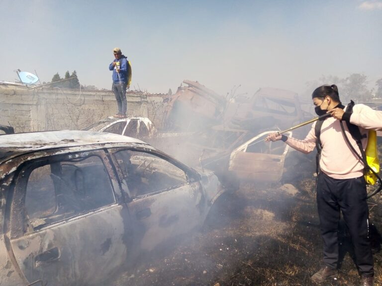 Controlan fuerte incendio en Tepetitla