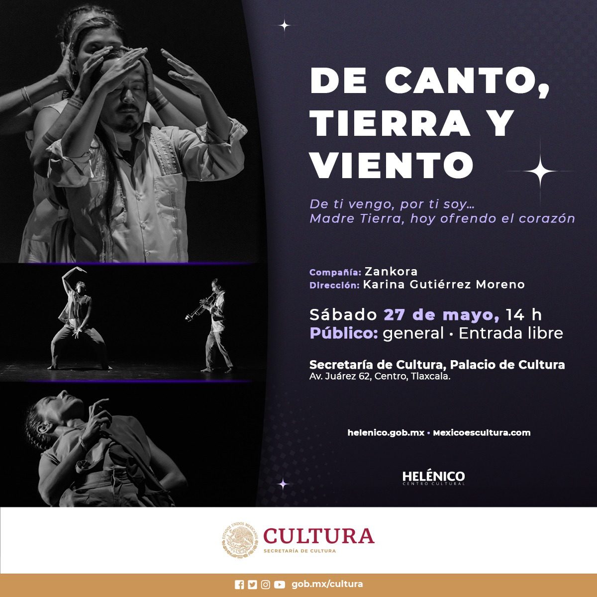 De canto, tierra y viento, de la compañía Zankora Cuerpo Sonoro, en el Palacio de Cultura 2 De canto
