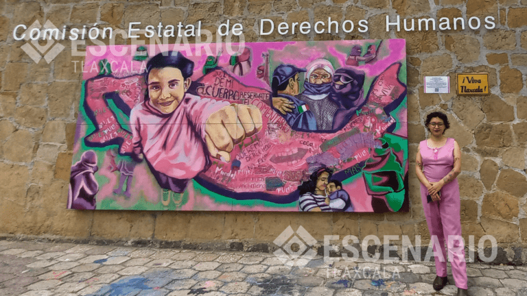 Lied Gabriela, muralista y graffitera, plasma feminismo colectivo en la CEDH