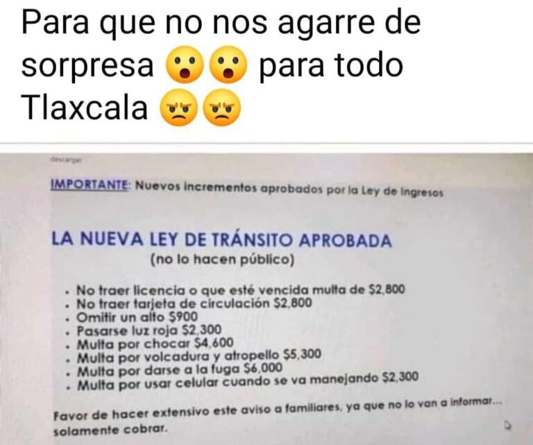 incrementos en multas vehiculares-tlaxcala-seguridad-vialidad-transporte