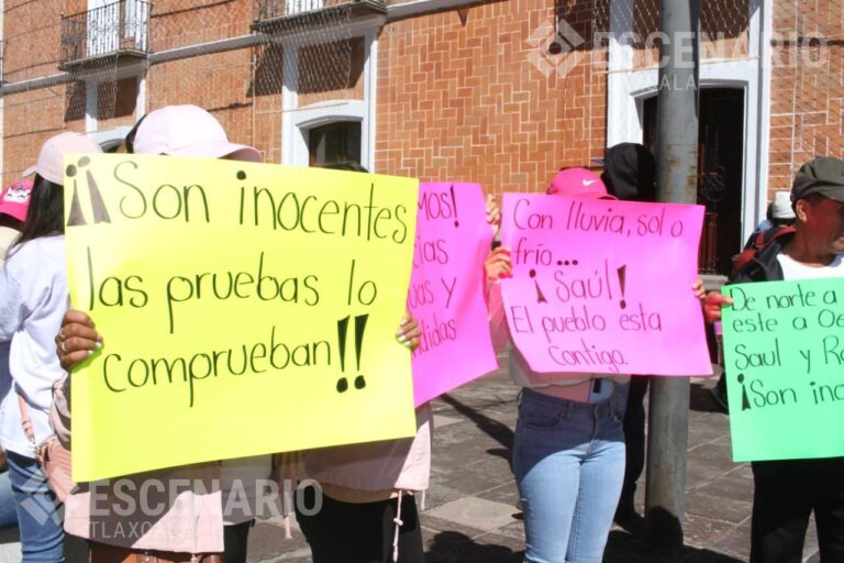 Piden libertad para los presos políticos Saúl y Raymundo, líderes comunitarios de San Pedro Tlalcuapan
