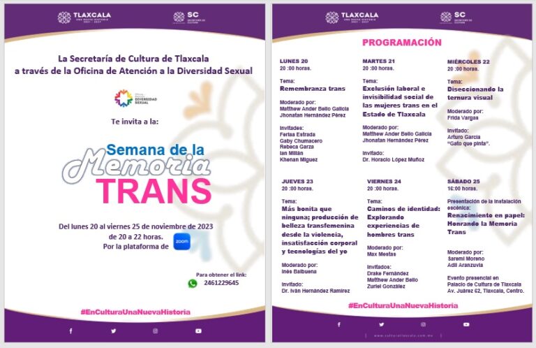 Semana de la Memoria Trans en Tlaxcala busca la inclusión en la agenda política y medios