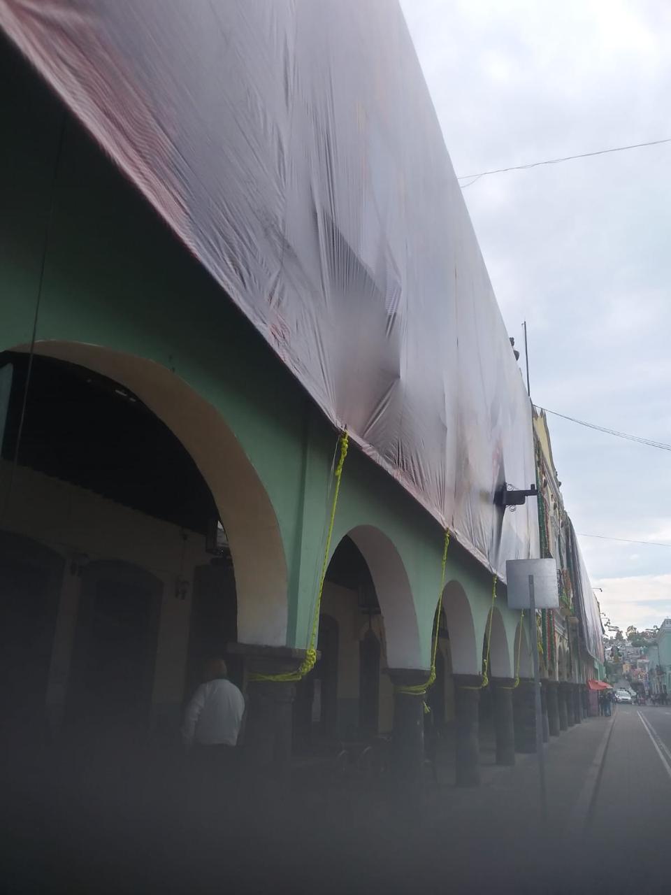 Tlaxcala, INAH, Secretaría de Turismo, patrimonio cultural, edificios históricos, conservación, daños, lonas publicitarias, Josefina Rodríguez, lonas en centro histórico