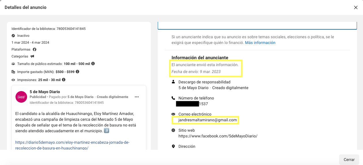 05 5 de mayo publicacion del 2023 con telefono de Pedro
