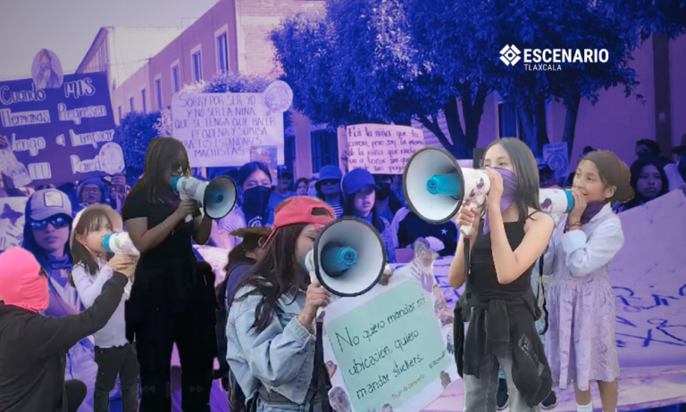 Marcharon adolescentes e infancias en el 8M2025 en Tlaxcala; Maria José y Frida nos cuentan sobre Fight like a girl