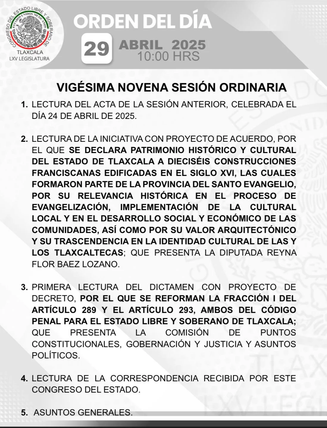 Proponen prisión a quien copule con menores y que 16 monumentos sean patrimonio cultural | En el pleno 1 prisión a quien copule con menores