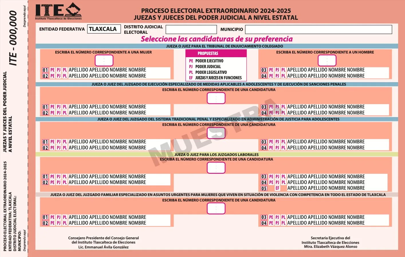 Boleta de Jueces Estatales en Tlaxcala
