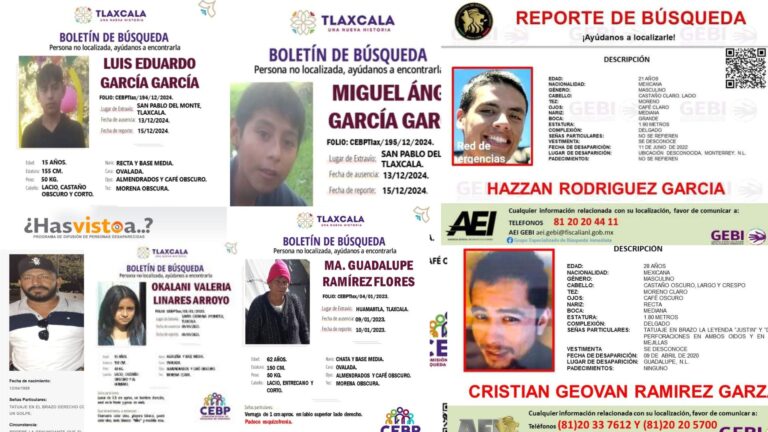 Hay 115 casos de tlaxcaltecas desaparecidos de mayo 2022 a mayo 2025 sin reconocimiento oficial