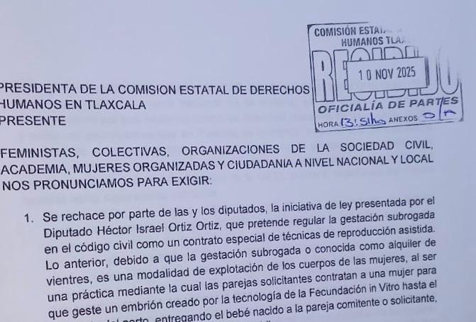 Embarazo subrogado en Tlaxcala: "Propuesta de Héctor Ortiz incita a la trata de personas"