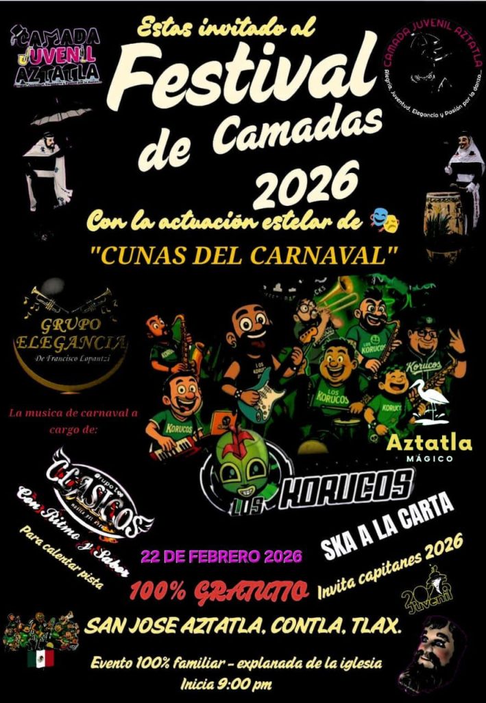 Noche de Carnaval en San José Aztatla. Festival de Camadas con música y tradición 2 Noche de Carnaval en San José Aztatla. Festival de Camadas con música y tradición