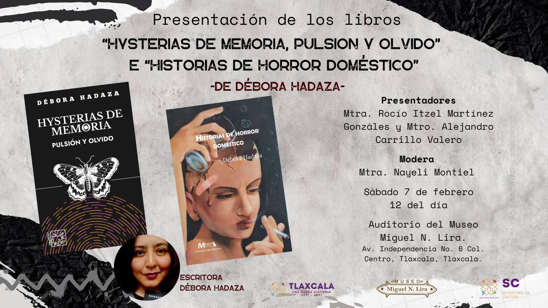 Presentación de libros de Débora Hadaza en el Museo Miguel N. Lira