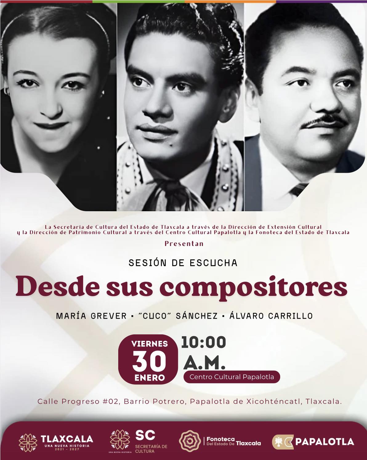 Desde sus compositores: sesión de escucha para cerrar el mes 1 Desde sus compositores: sesión de escucha para cerrar el mes