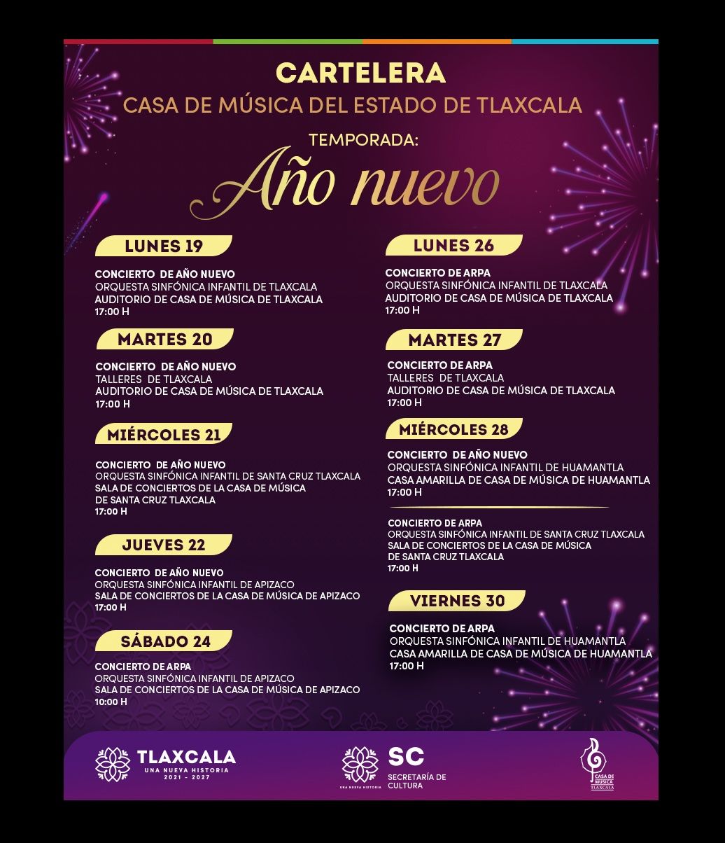 Conciertos de Año Nuevo en Tlaxcala: música para comenzar el 2026
