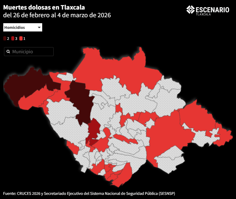 Mapa general CRUCES 2026 Muertes dolosas 2
