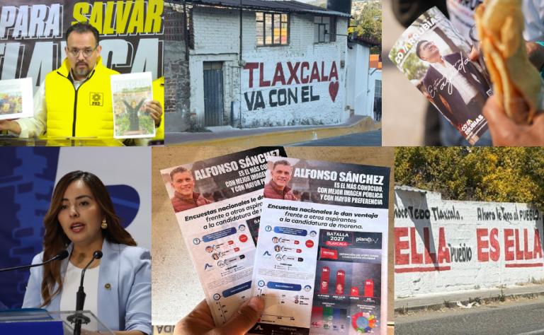 Actos de promoción previa a Tlaxcala 2027: encuestas, bardas y panfletos marcan el inicio de la disputa por la gubernatura