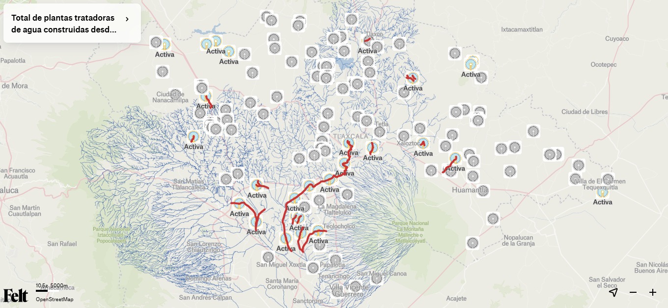 Sólo 24 Plantas de Tratamiento de 110 que se han construido al rededor del Río Zahuapan funcionan
