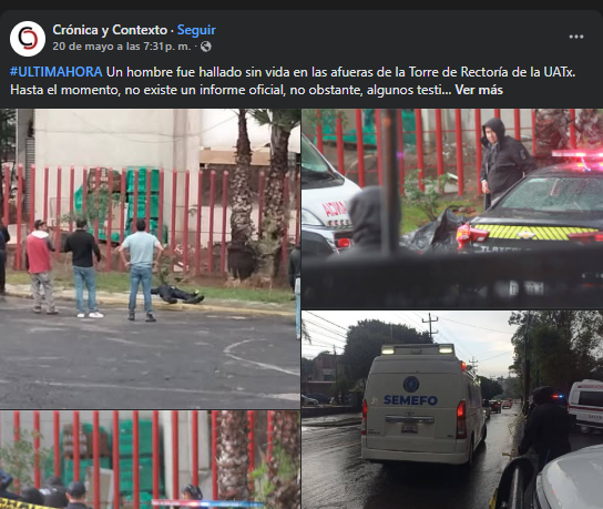 Hombre sin vida en rectoría 