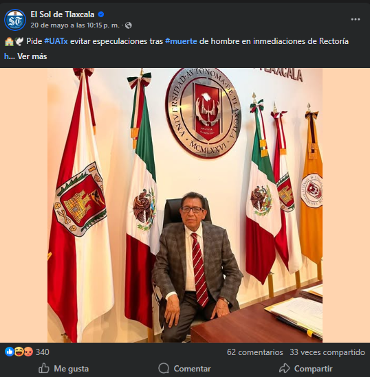 Hombre sin vida en rectoría 