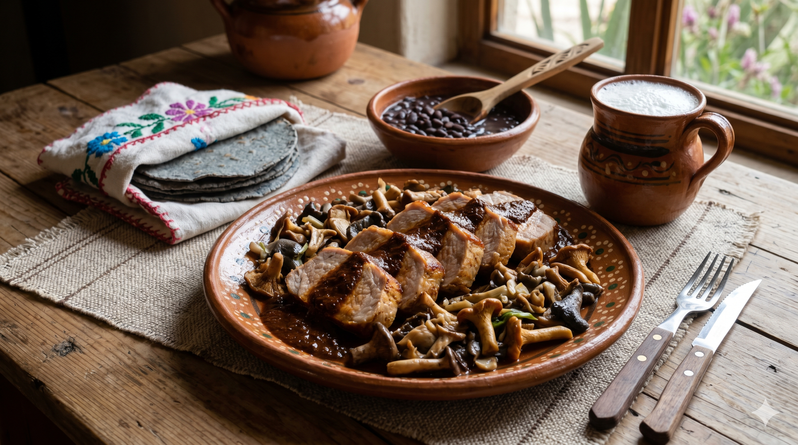 Hongos silvestres con lomo de cerdo: El sabor del monte tlaxcalteca